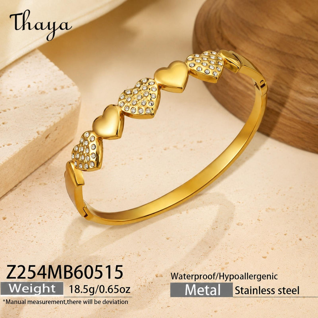 Thaya Elegant Gold-Tone Stackable Charm Bracelet Collection