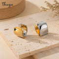 Thaya Two-Tone Geometric Chunky Hoop Earrings