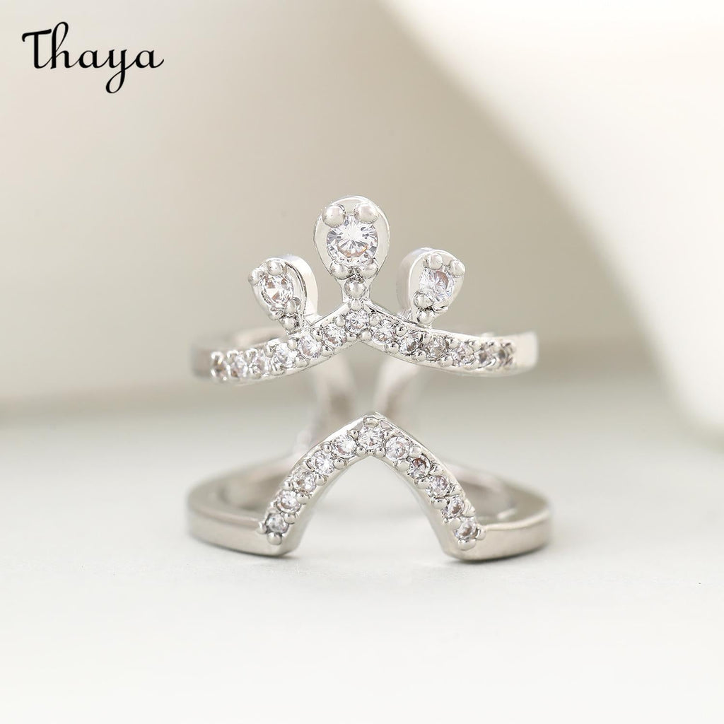 Thaya Elegant Rhinestone Decorative Nail Tip Rings