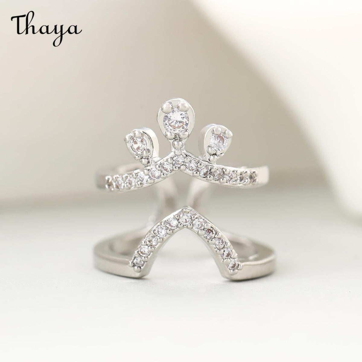 Thaya Elegant Rhinestone Decorative Nail Tip Rings