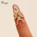 Thaya Stylish Detachable  Crystal Rhinestone Fingertip Art Nail Ring