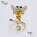 Thaya Cute Cute Pet Gold Plated Zirconium Opening Adjustable Nail Ring
