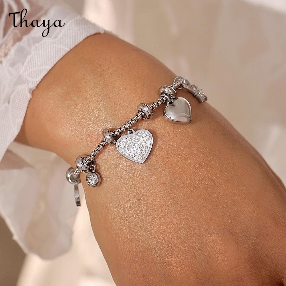 Thaya Celestial Heart Charm Gold-Tone Bracelet