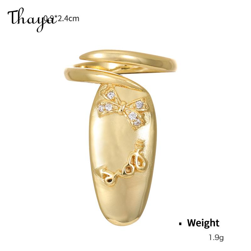 Thaya Fashionable Artistic Statement Nail Rings