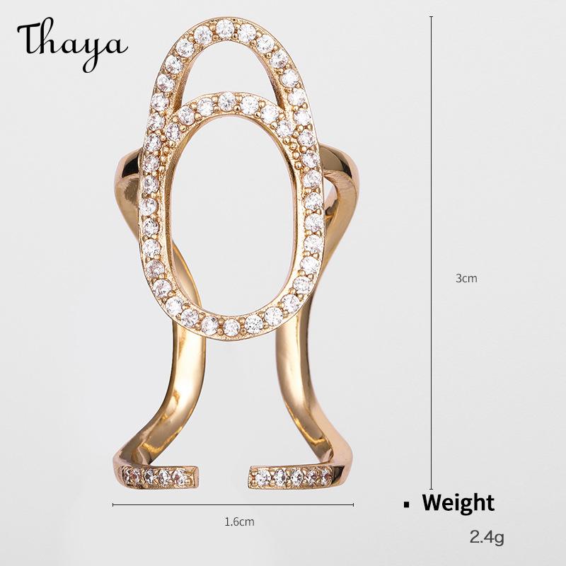Thaya Gold Plated Punk Nail Art Trend Nail Ring