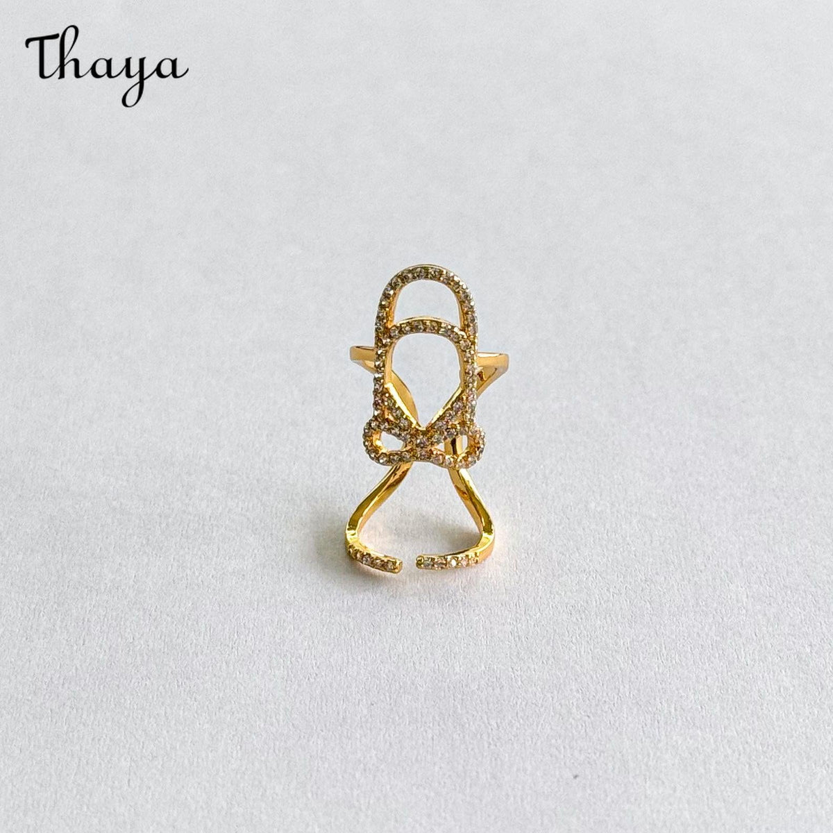 Thaya Gold Plated Punk Nail Art Trend Nail Ring