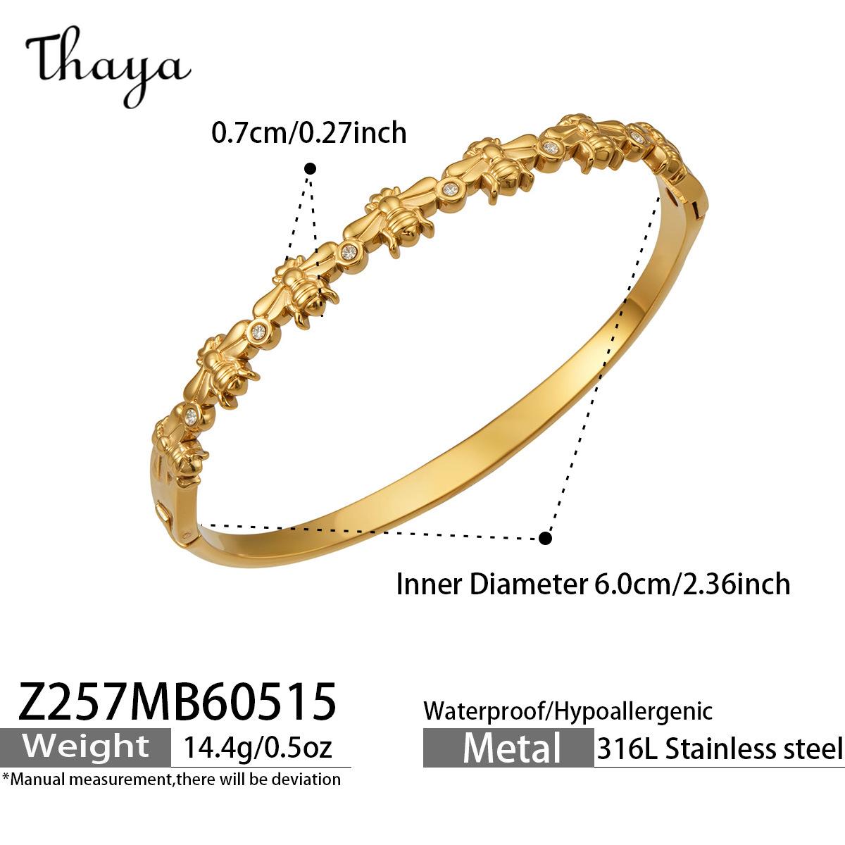 Thaya Elegant Gold-Tone Stackable Charm Bracelet Collection
