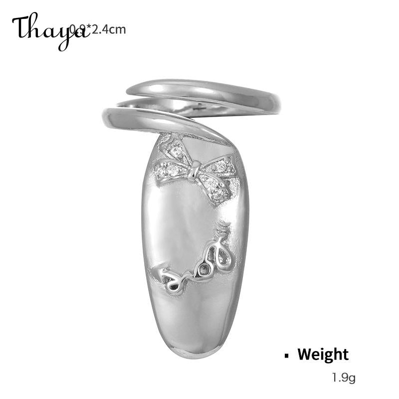 Thaya Fashionable Artistic Statement Nail Rings