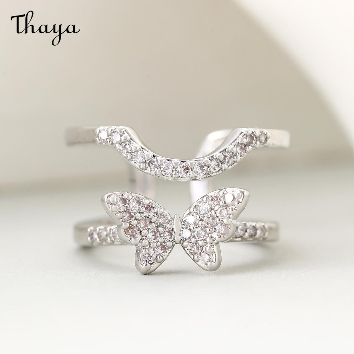 Thaya Elegant Rhinestone Decorative Nail Tip Rings