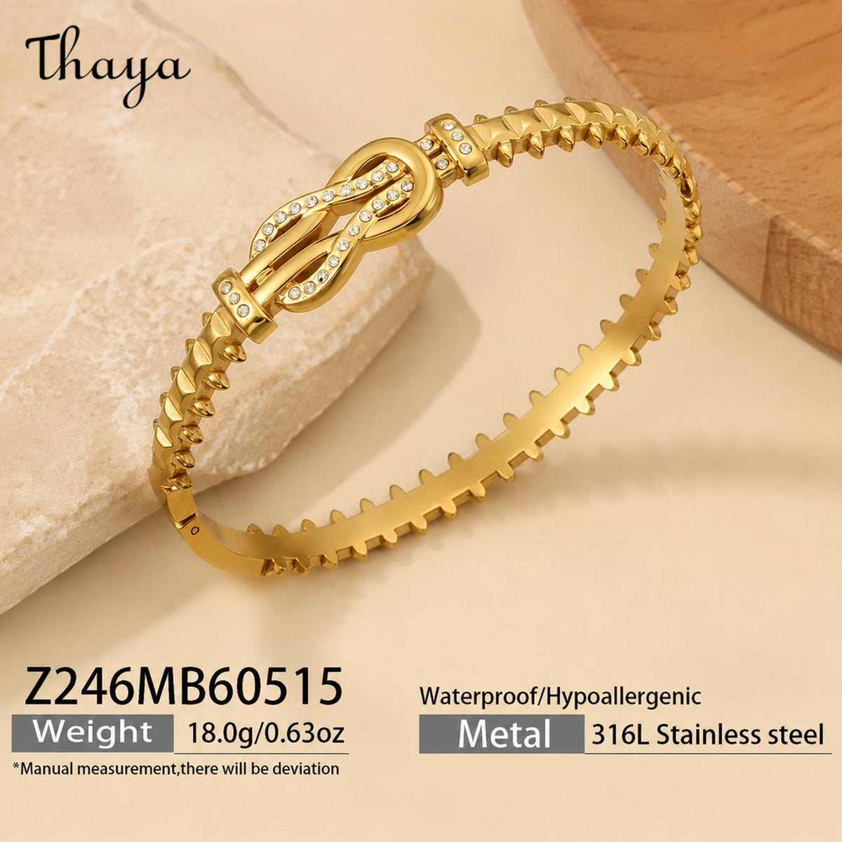 Thaya Elegant Gold-Tone Stackable Charm Bracelet Collection