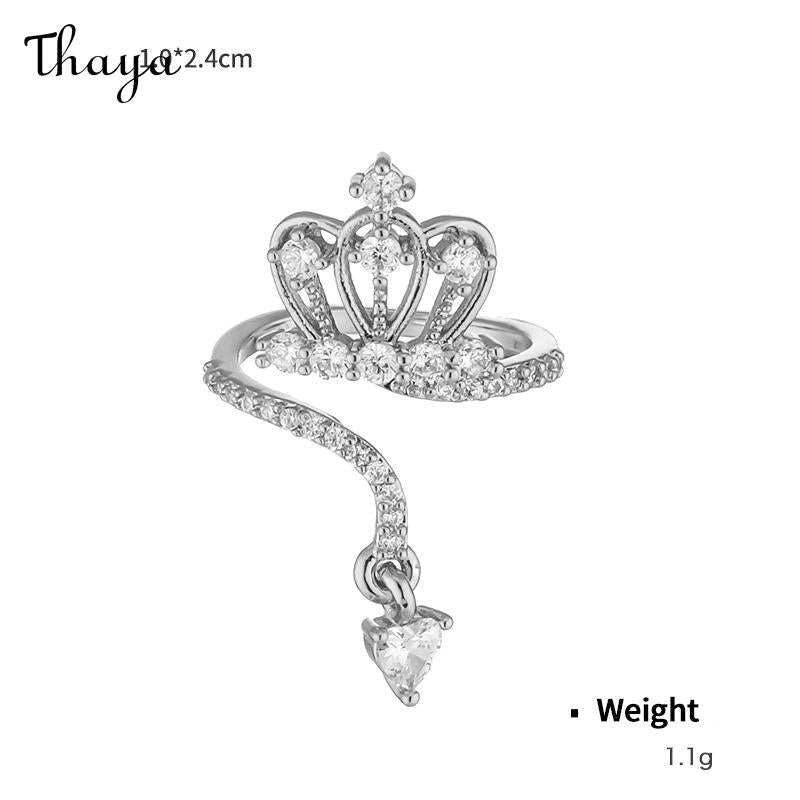 Thaya Plated Real Gold Inlaid with Zirconium Yellow Crown Summer Adjustable Nail Ring