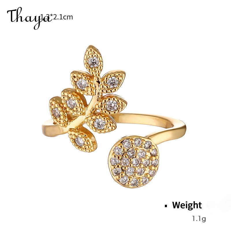 Thaya Elegant Zircon Embellished Adjustable Nail Rings