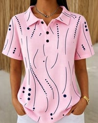 polo-collar-line-button-blouse