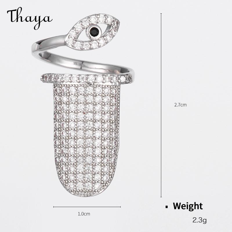 Thaya Plated Real Gold Zircon Nail Rings