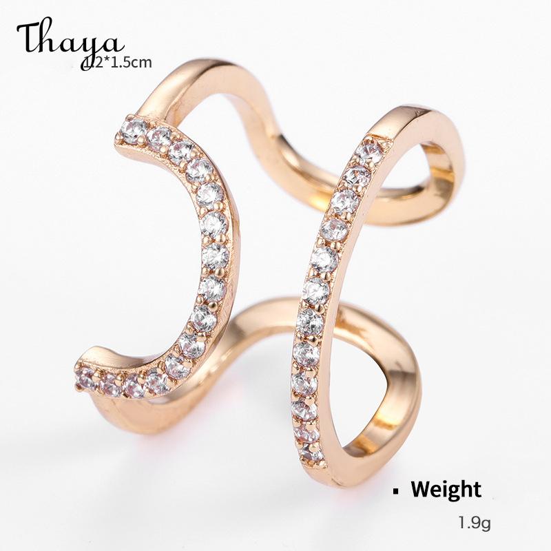 Thaya Gold Plated Punk Nail Art Trend Nail Ring