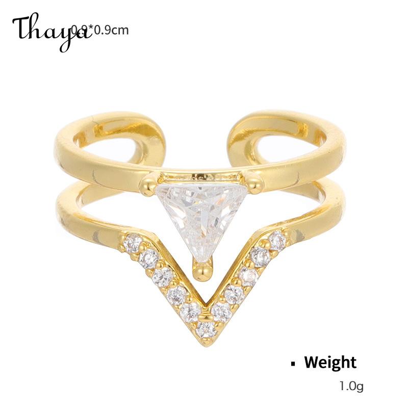 Thaya Plated Real Gold Distinctive Joint Nail Ring
