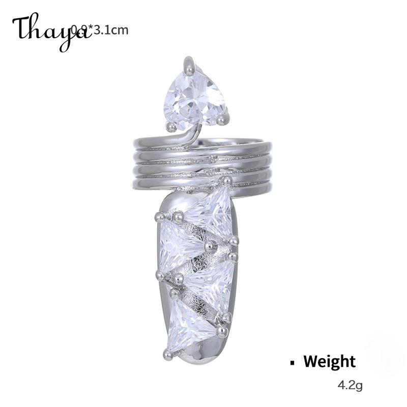 Thaya Fashionable Artistic Statement Nail Rings
