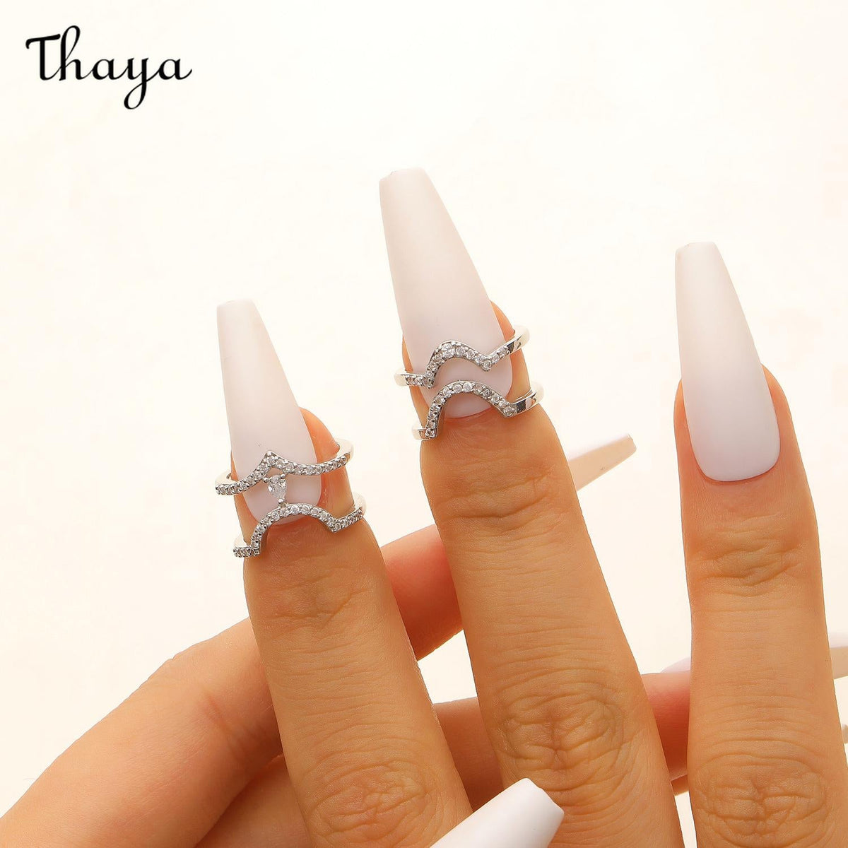 Thaya Elegant Multi-Piece Detachable Art Nail Ring