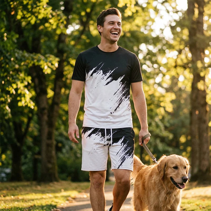 👕 LIMITED-TIME 49% OFF! 💥 Men's Summer Dynamic Print Casual Set – 3D Brushstroke, Soft Fabric, Ergonomic Fit ✨