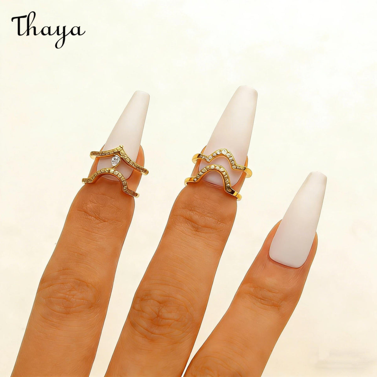 Thaya Elegant Multi-Piece Detachable Art Nail Ring