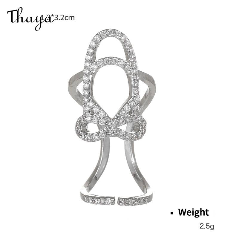 Thaya Gold Plated Punk Nail Art Trend Nail Ring