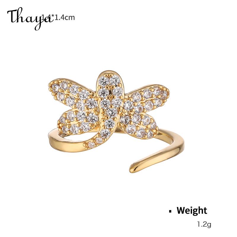Thaya Elegant Zircon Embellished Adjustable Nail Rings