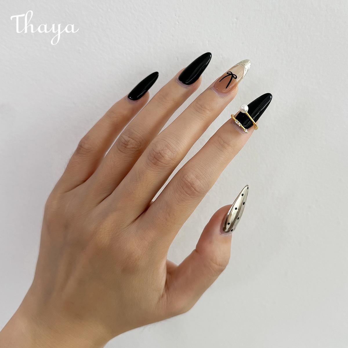 Thaya Plated Real Gold Distinctive Joint Nail Ring