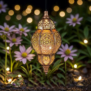 Moroccan Solar Lantern - Waterproof Solar Outdoor Lights with Retro Dynamic Shadow Projection. Hanging Light for Garden. Home Decor. Aesthetic Unique Decor.dorm essentials.home essentials.camping essentials.sohochic