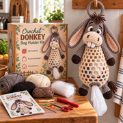 Crochet Animal Bag Holder DIY Kit – Cute & Functional Hanging Storage Craft Kit