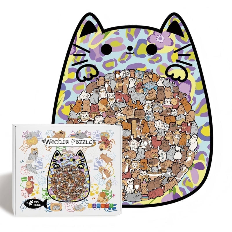 Cat Shaped Wooden Puzzle 