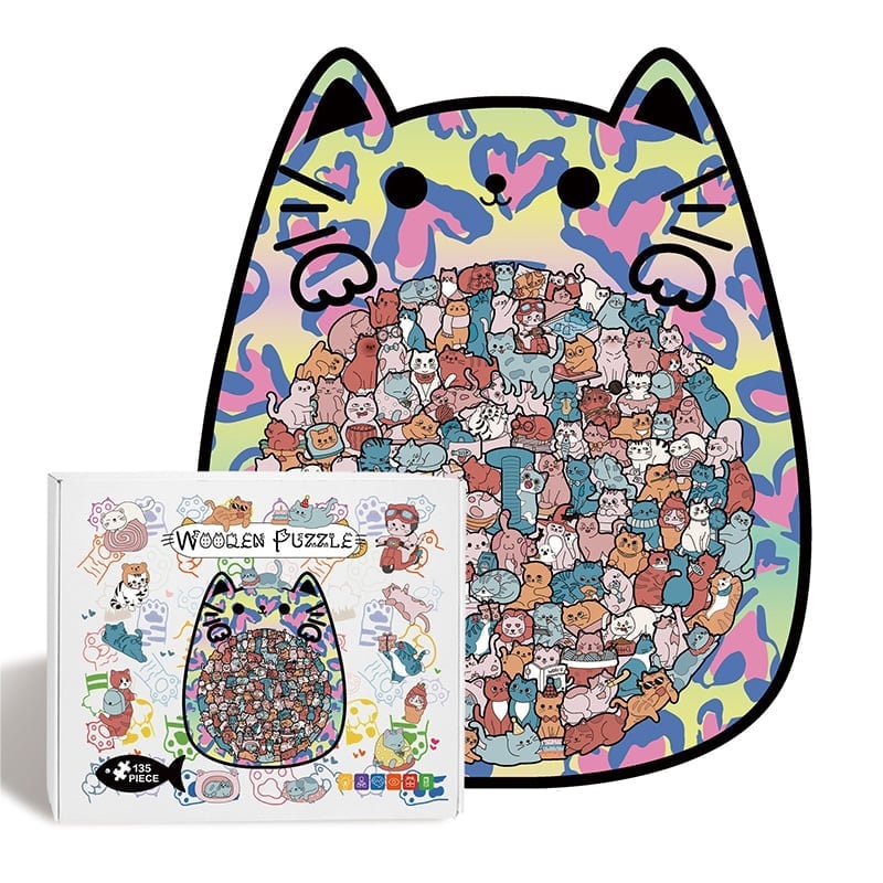 Cat Shaped Wooden Puzzle 
