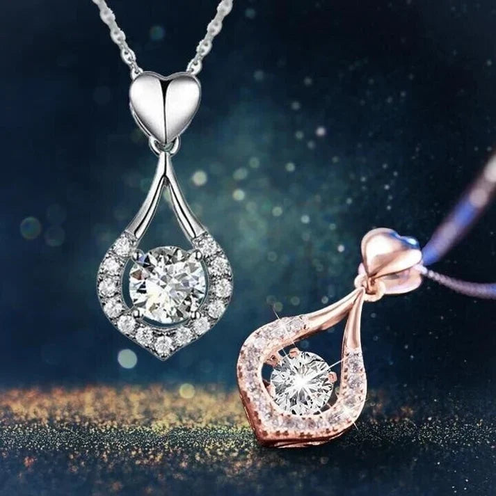 Twinkling Heart Waterdrop Stone Necklace