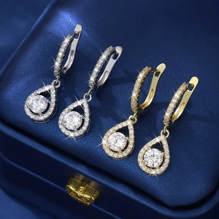 Elegant Teardrop Dangle Hoop Earrings