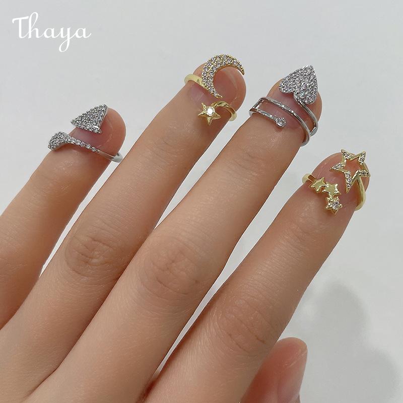 Thaya Plated Real Gold Distinctive Joint Nail Ring