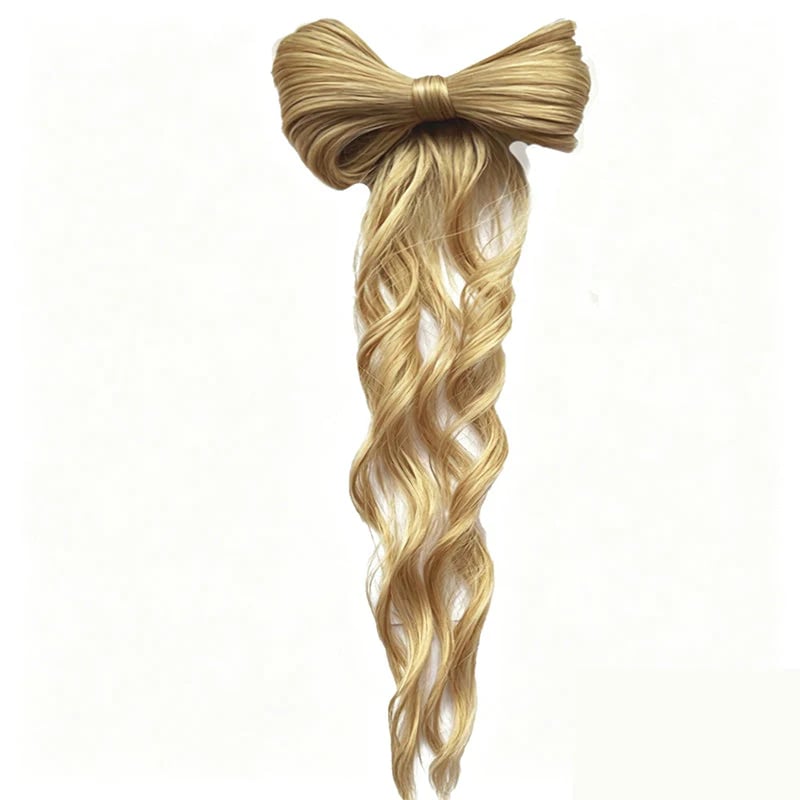 Bowknot Claw Clip Ponytail – Instant Volume & Elegant Half-Up Style