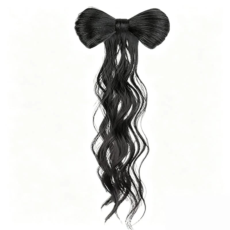 Bowknot Claw Clip Ponytail – Instant Volume & Elegant Half-Up Style