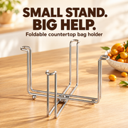 2-in-1 Foldable Kitchen Bag Holder & Cup Drying Stand