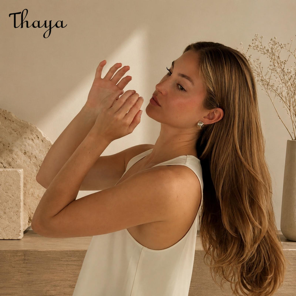 Thaya Two-Tone Geometric Chunky Hoop Earrings