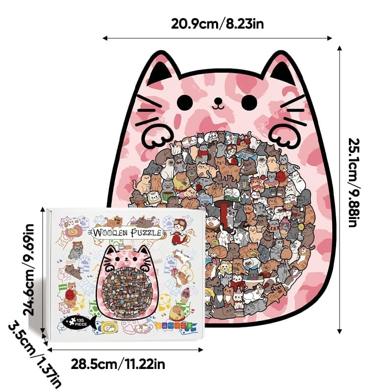 Cat Shaped Wooden Puzzle 