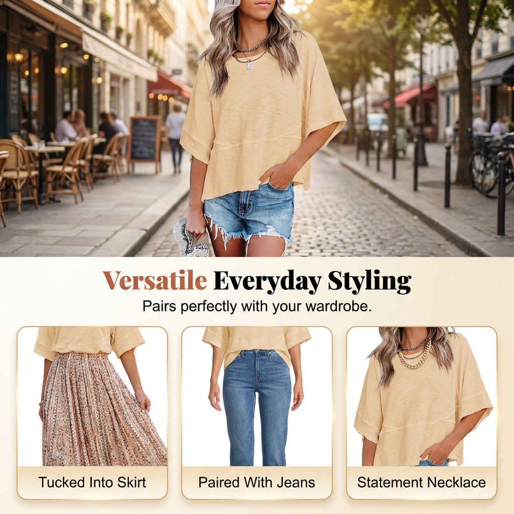 🏆Hot Sale⚡Breezy Comfort Batwing Top