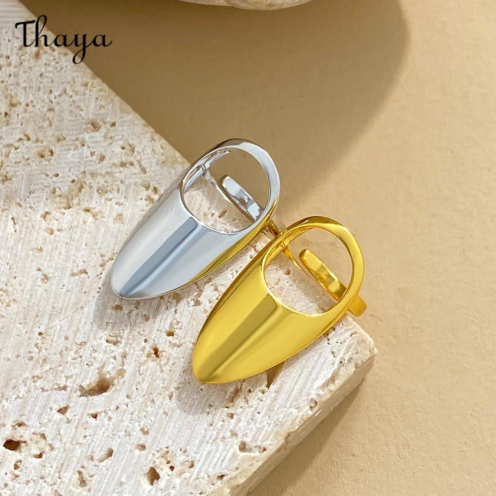 Thaya Minimalist Fingertip Decoration Geometric Nail Ring Set