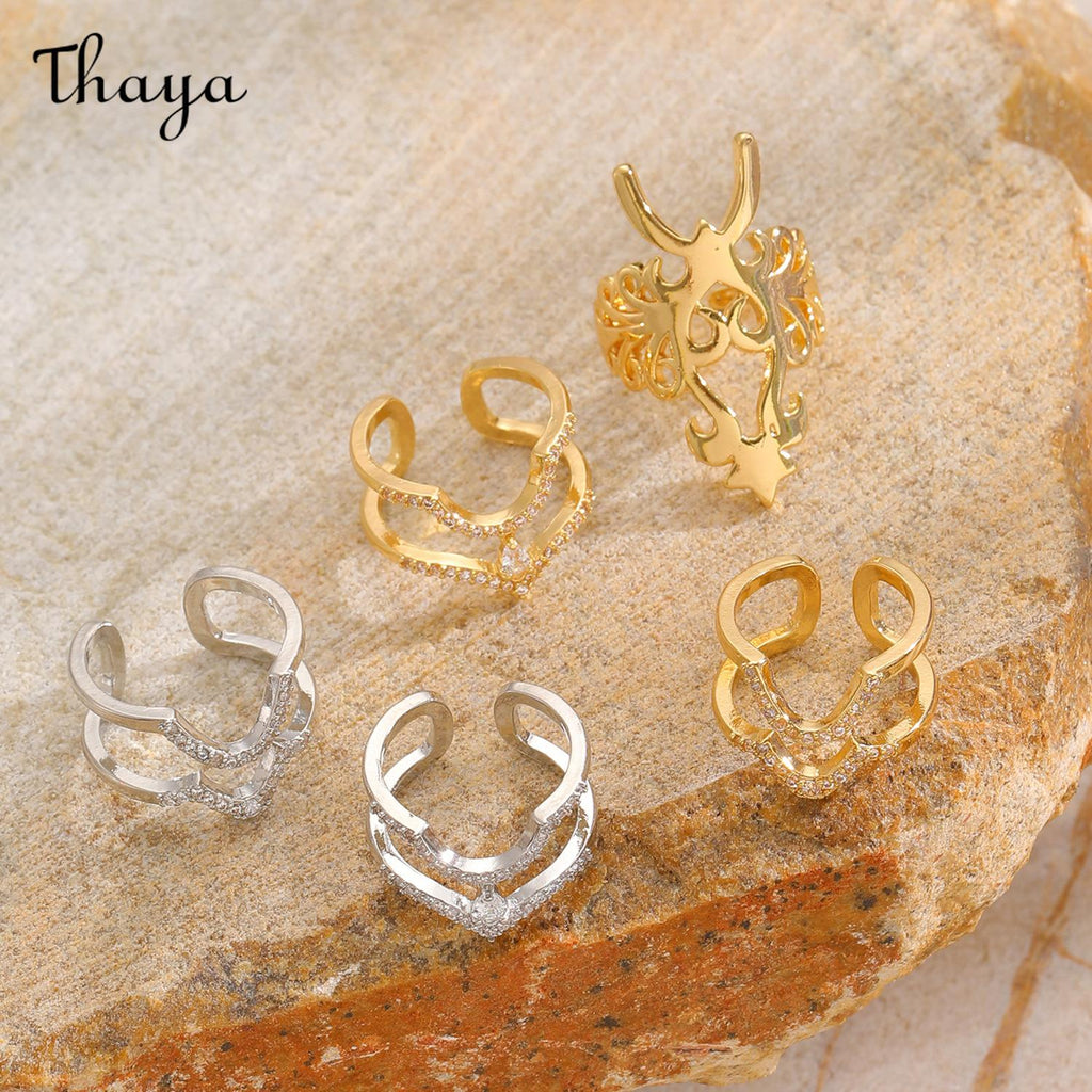 Thaya Elegant Multi-Piece Detachable Art Nail Ring