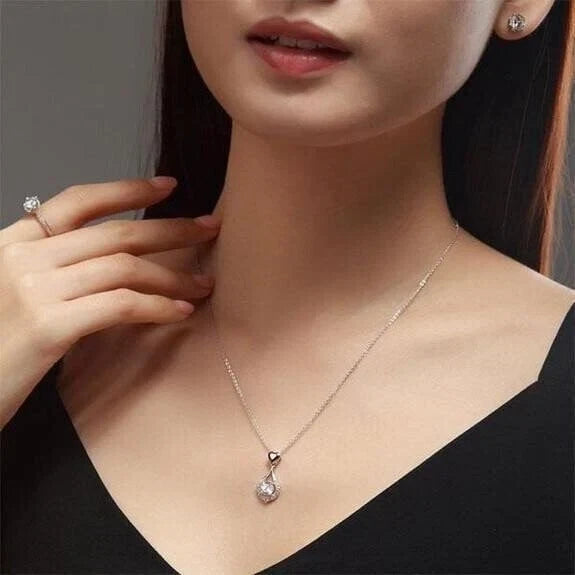 Twinkling Heart Waterdrop Stone Necklace