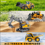 🚜 4-in-1 RC Construction Vehicle Fleet - Remote Control Excavator Dump Truck Toy Set 🏗️