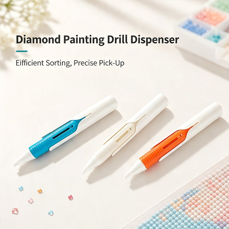 🔥 Last Day 50% OFF – 💎 Automatic Diamond Painting Bead Dispenser Pen & Tray Set
