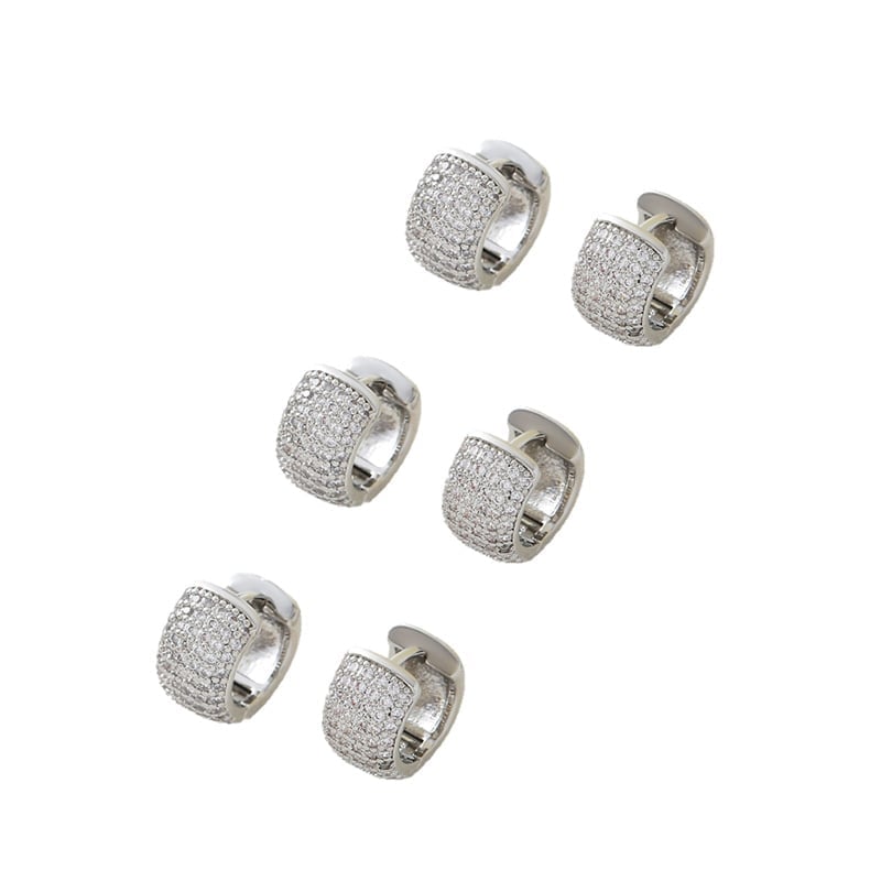 Zircon-Studded Men's Earrings