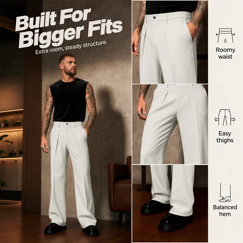 ⏳Limited-time⏰Men's Soft Draped Straight Leg Trousers👖