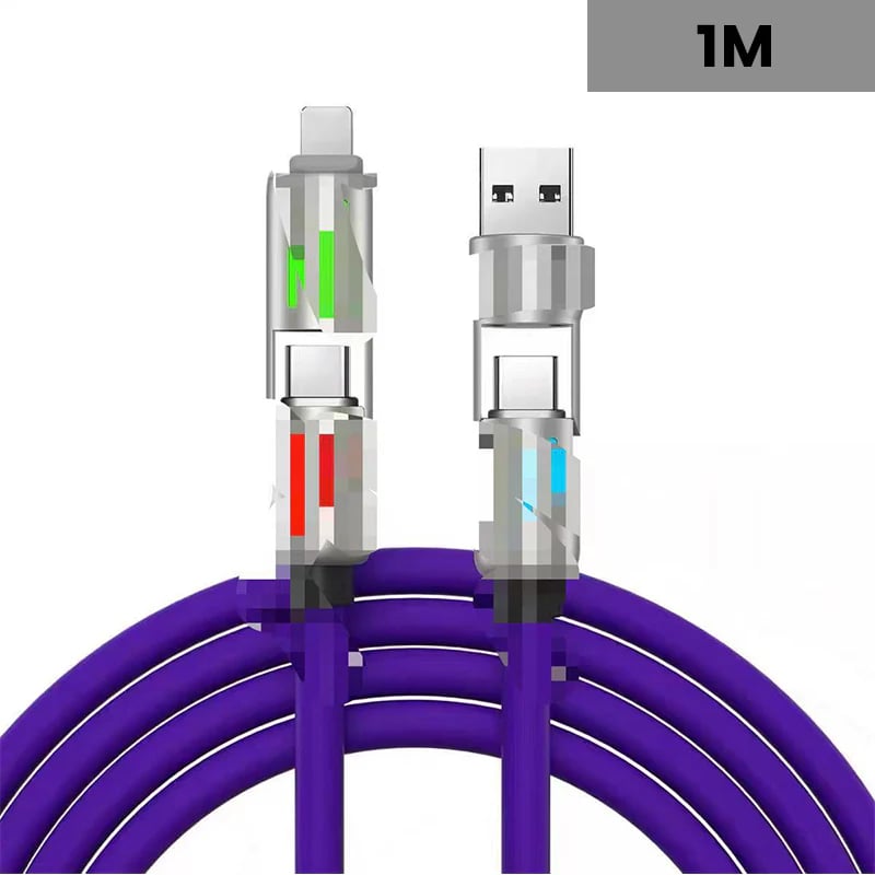 60 W 4-in-1 LED Light Up Charging Cable