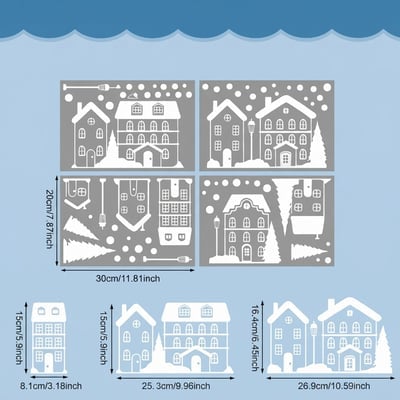Christmas Village Window Clings