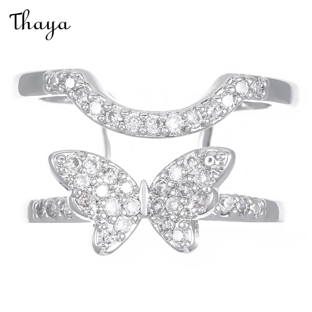 Thaya Elegant Rhinestone Decorative Nail Tip Rings
